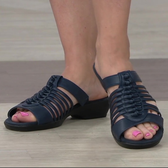 Eye Catching Cutouts Woven Straps Slip On Mules - Picture 9 of 10